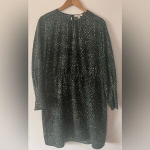 Halston Midnight Blue and White Patterned Dress